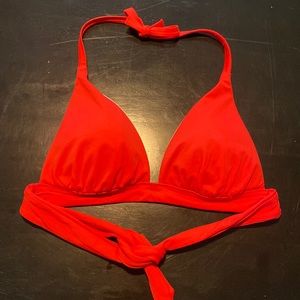 Victoria Secret halter bikini top. Red. Size Large. Excellent condition.